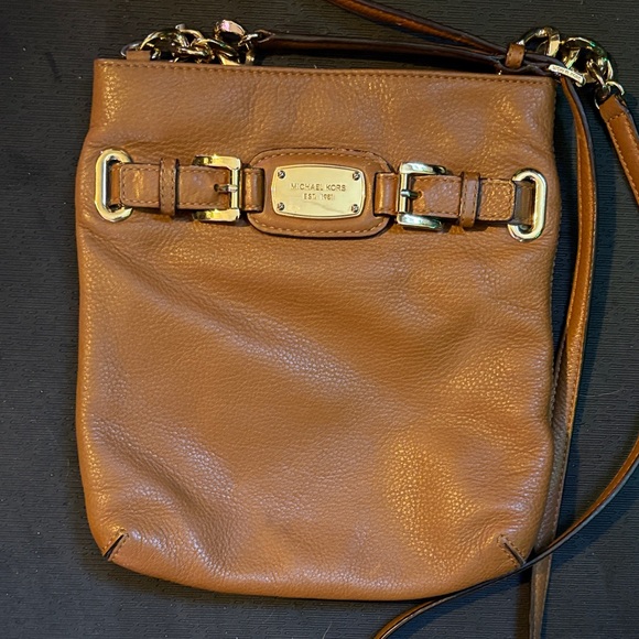 Michael Kors Brown Leather Crossbody Bag with Gold Accents - Picture 1 of 4